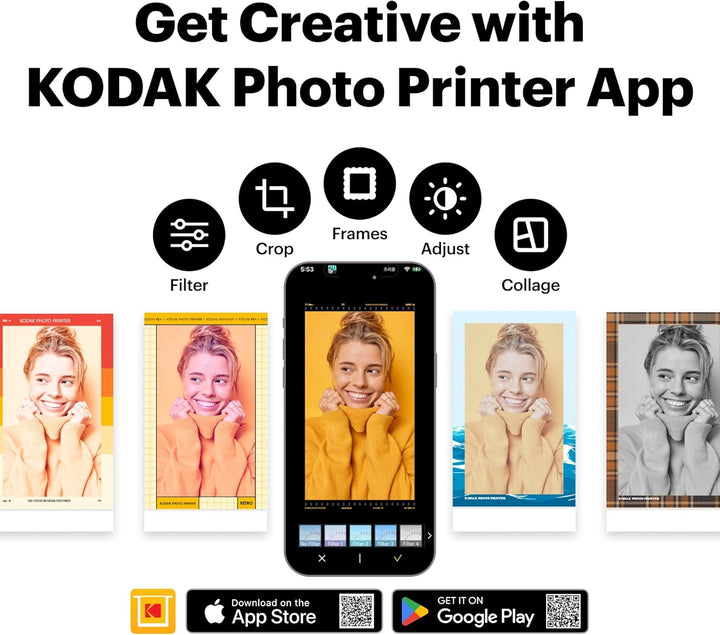 Kodak Mini 2 Retro 4PASS Impresora fotográfica portátil, 2.1x3.4 pu...