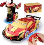 Hero Steel Man Transform RC Cars Toys con luces de ojos y