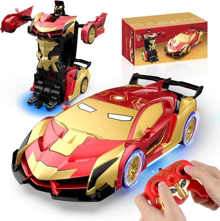 Hero Steel Man Transform RC Cars Toys con luces de ojos y