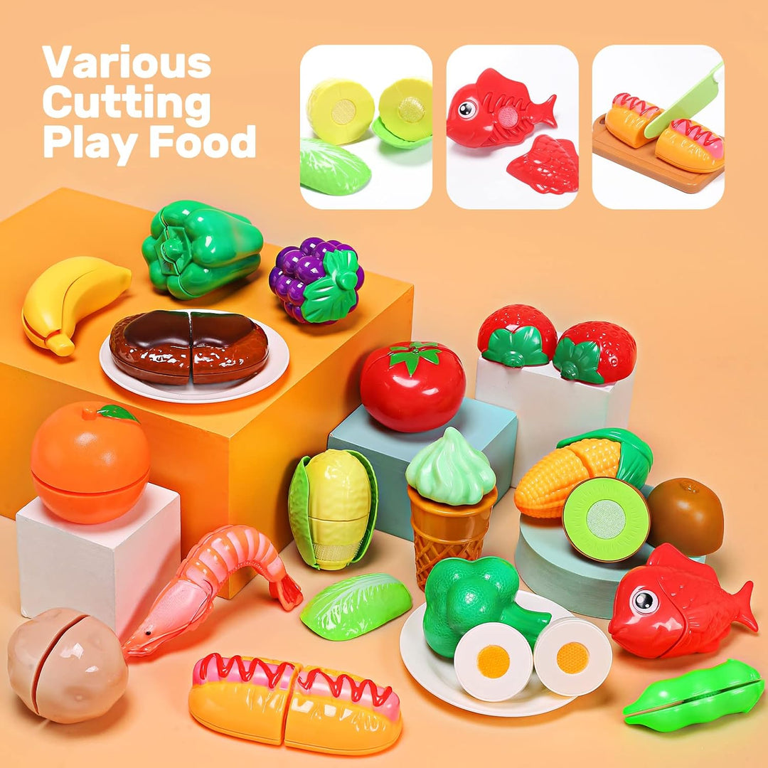 CUTE STONE Juego de accesorios de cocina de juguete, juegos de comi...