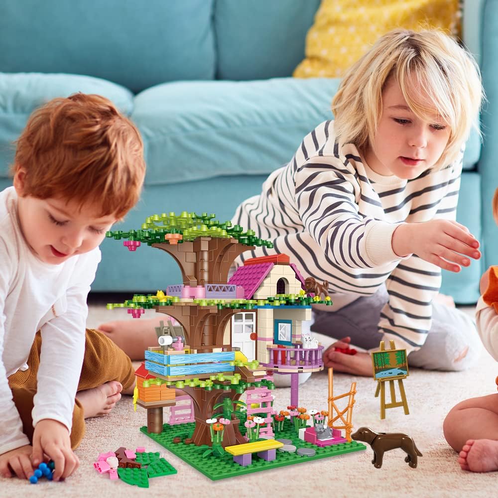 HOGOKIDS Juego de construcción de casa del árbol con luz