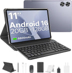 Tableta Android 16 de 2025 con teclado, 20 GB + 128 GB, tableta de 11 pulgadas, Octa-Core
