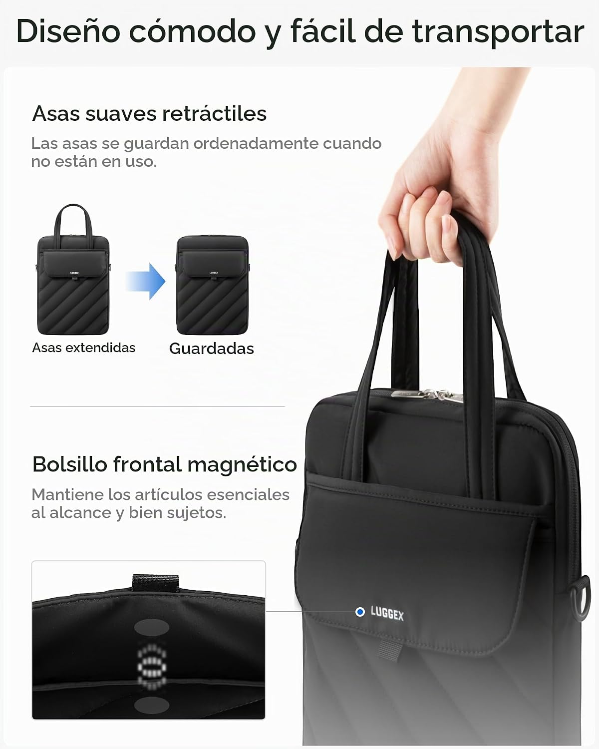LUGGEX Funda Puffy para laptop de 13 a 14 pulgadas, fundas vertical...