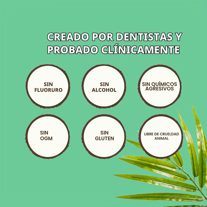 Enjuague bucal con aceite de coco Dr. Ginger, sin alcohol, menta de...