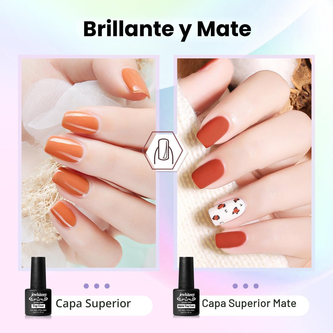 JEWHITENY Kit de uñas de gel de 14 colores, kit de esmalte de uñas...