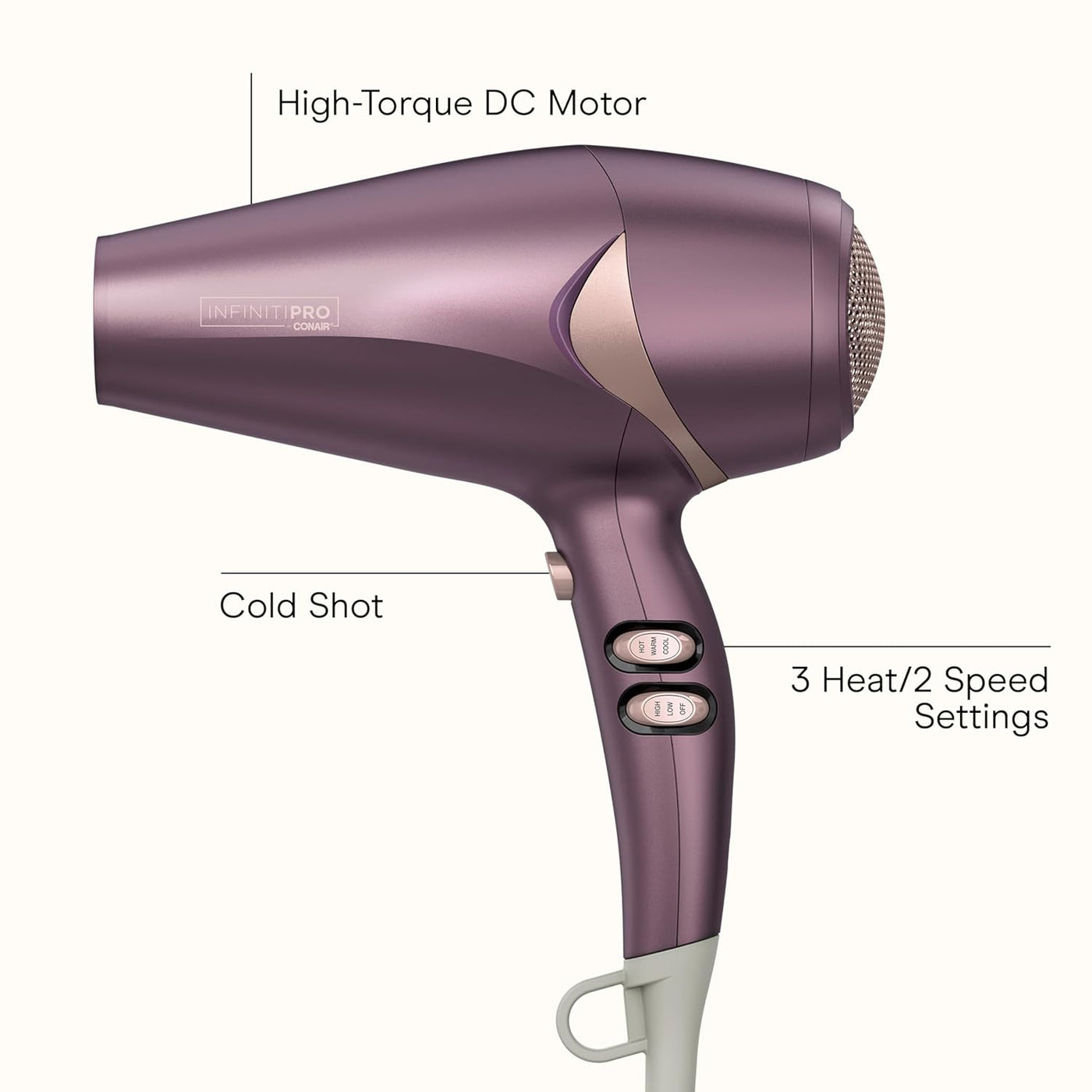 Infiniti PRO CONAIR Secador de pelo Style &amp; Shine con difusor y...