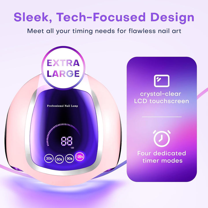 Gugusure Lámpara de uñas LED UV, secador de uñas mejorado de 180W p...