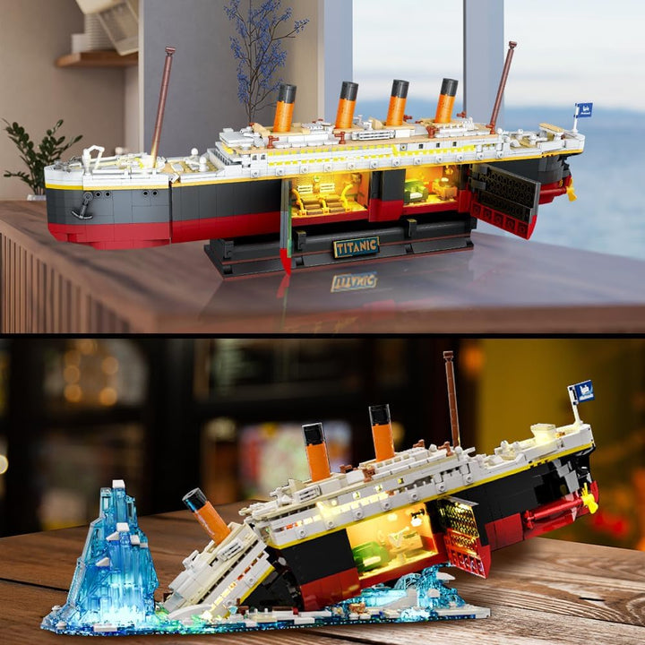 Titanic - Juego de construcción con luz 2 en 1 Titanic