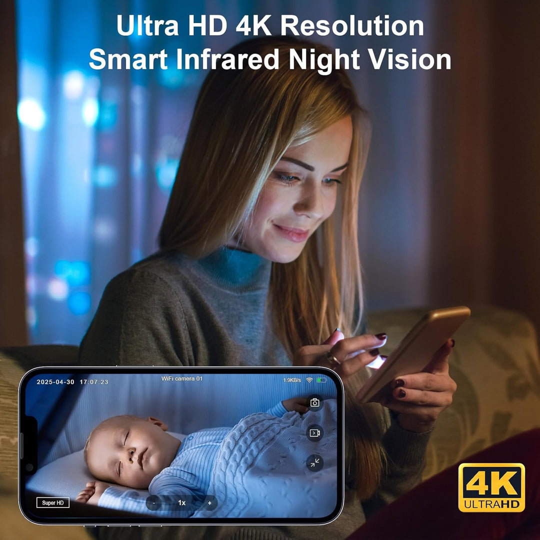 Liretope Cámara interior 4K HD para seguridad interior con