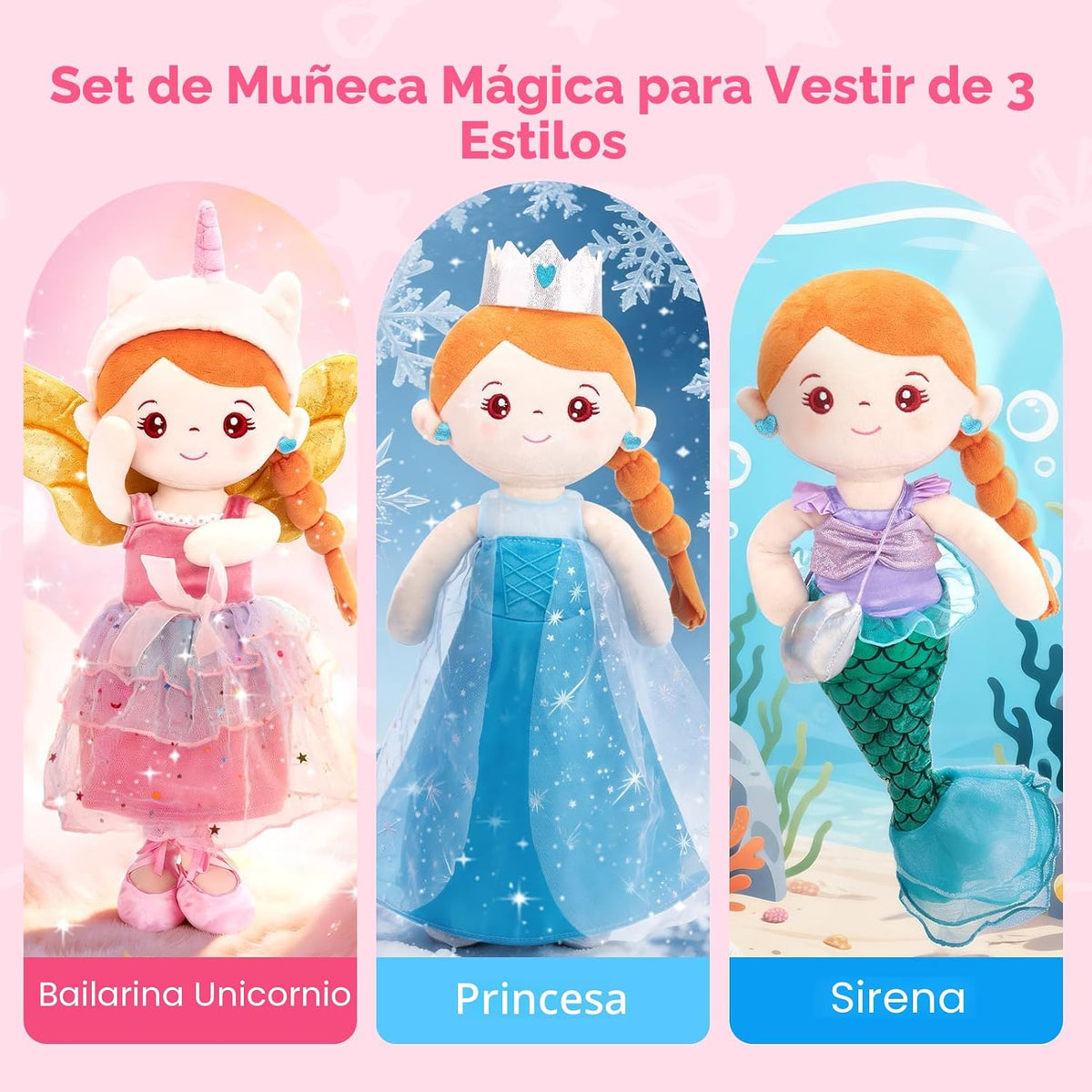 hahaland Juego de muñecas de disfraces – Juguetes de princesa