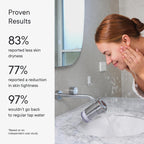 Qure Skincare - Grifo de agua con filtro para lavabo de baño, reduce el 99% de cloro y metales pesados, hidratación de la piel en 4 semanas, reduce la acumulación, equilibra el pH, piel y cabello más suaves, color plateado