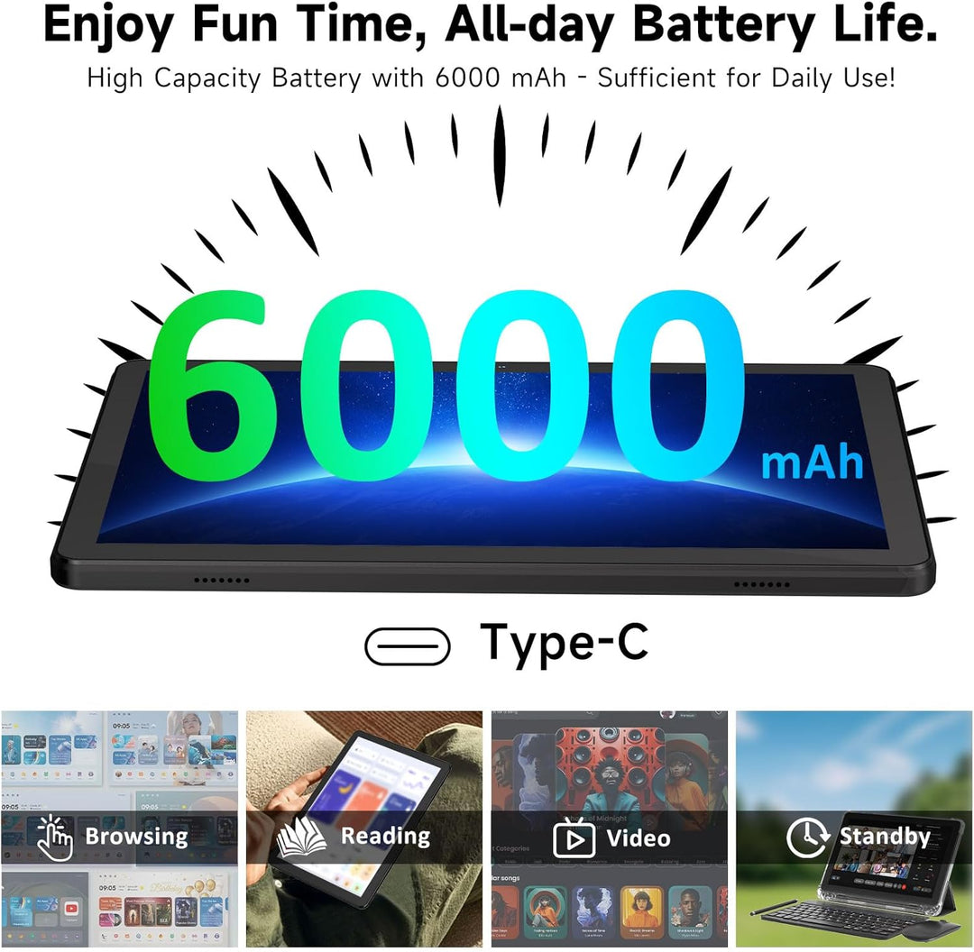 ICONLINK Tableta Android 15 de 10 pulgadas con estuche 4+16GB RAM+1...