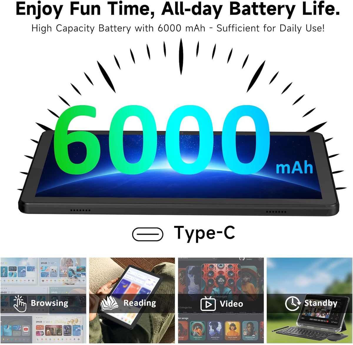 ICONLINK Tableta Android 15 de 10 pulgadas con estuche 4+16GB RAM+1...