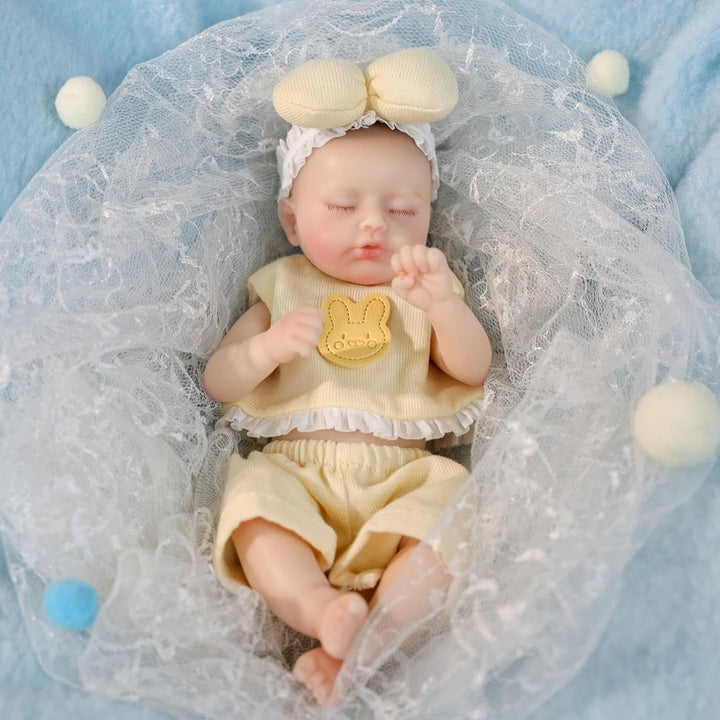 Cloveray Muñeca de bebé Reborn de silicona de 8 pulgadas, suave al...