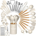 Umite Chef Juego de utensilios de cocina de silicona gruesa de grado alimenticio (núcleo de acero inoxidable) - Juego de utensilios de cocina de cocina, juego de herramientas de espátula de cocina