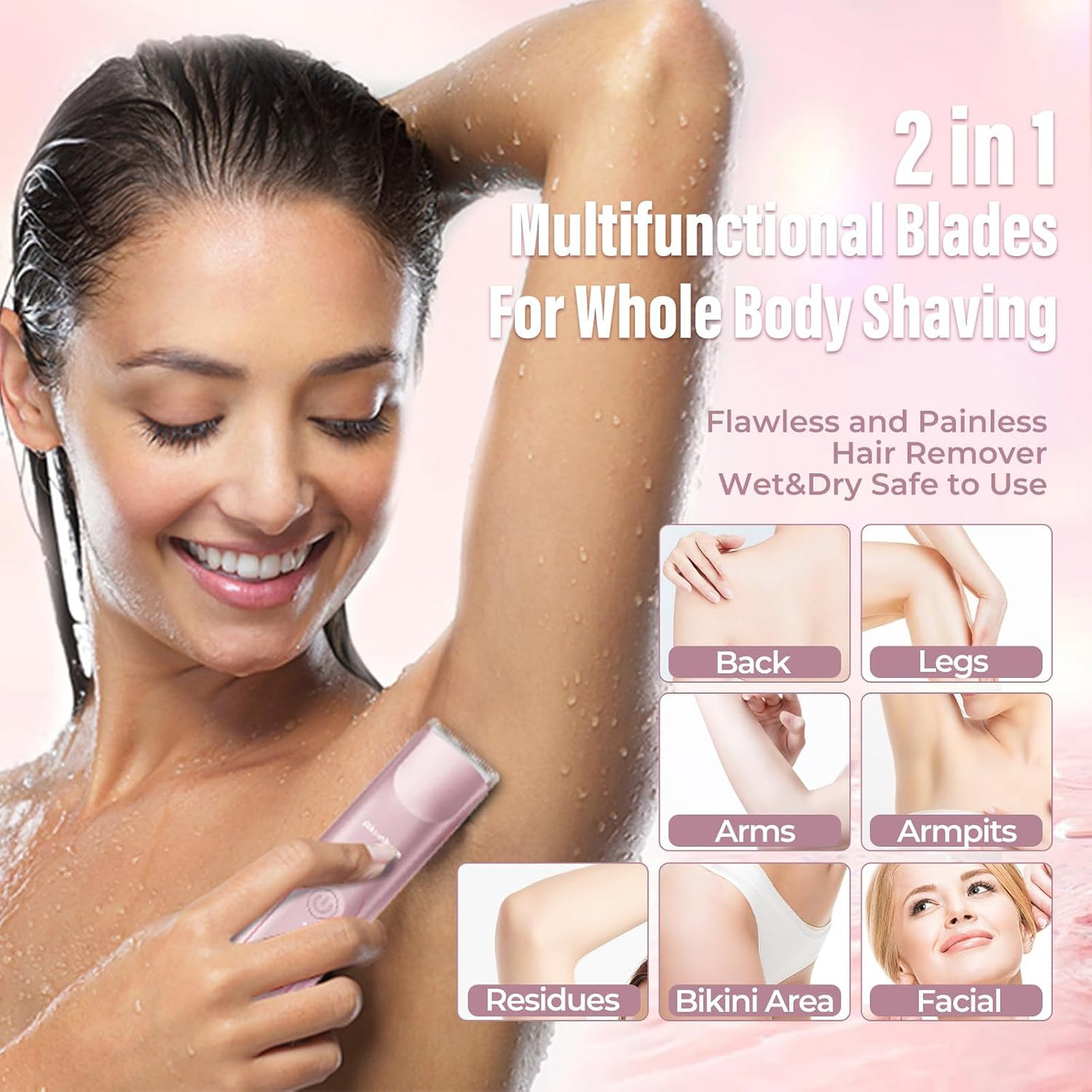 Akunbem Recortadora de bikini para mujer, maquinillas de afeitar el...