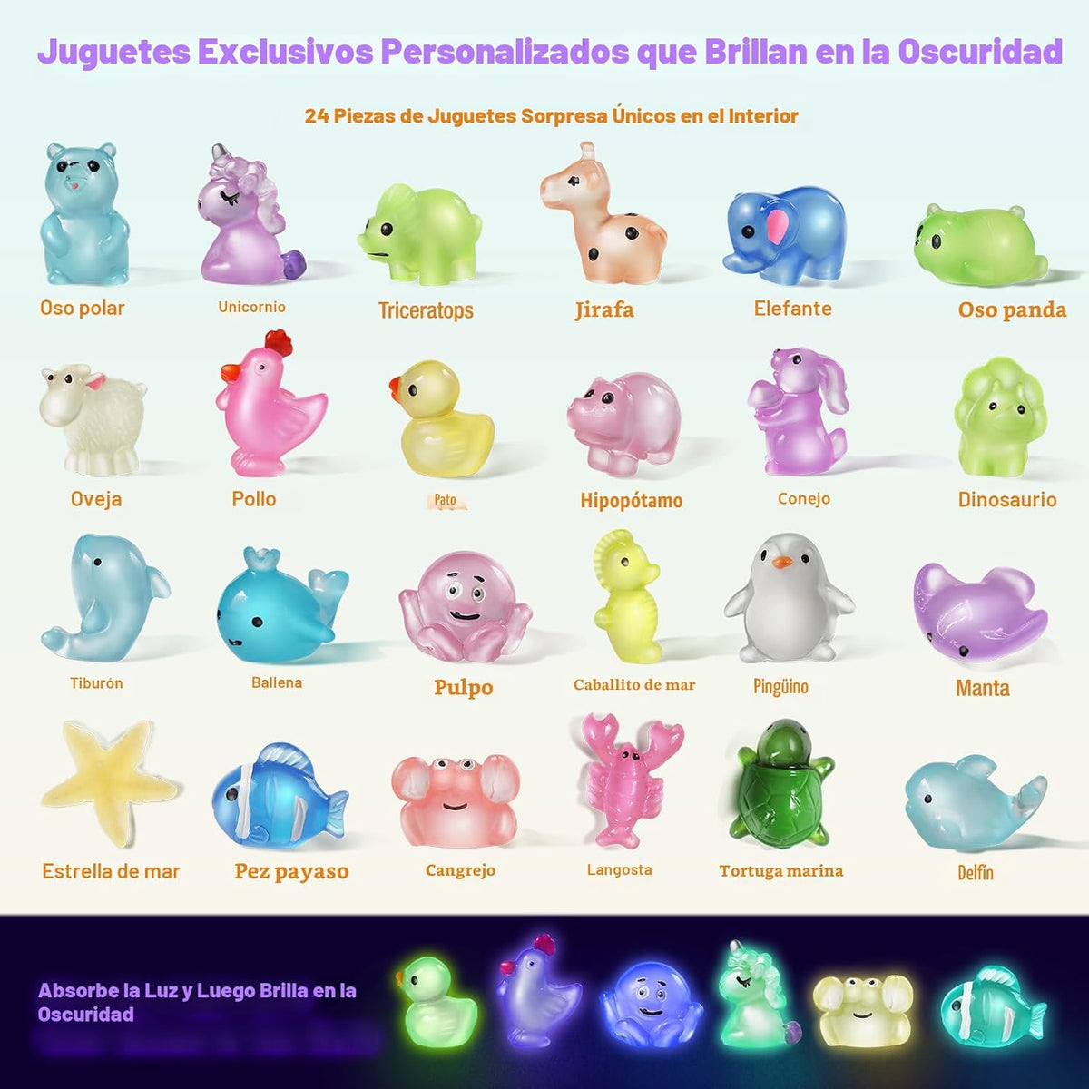 Bombas de baño para niños con juguetes en el interior, paquete de 24 bombas de baño para niños con juguetes sorpresa que brillan en la oscuridad, rellenos de calcetines para niños y niñas