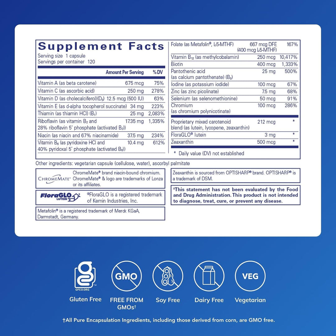 Pure Encapsulations Multi T\/D - Suplemento multivitamínico y miner...