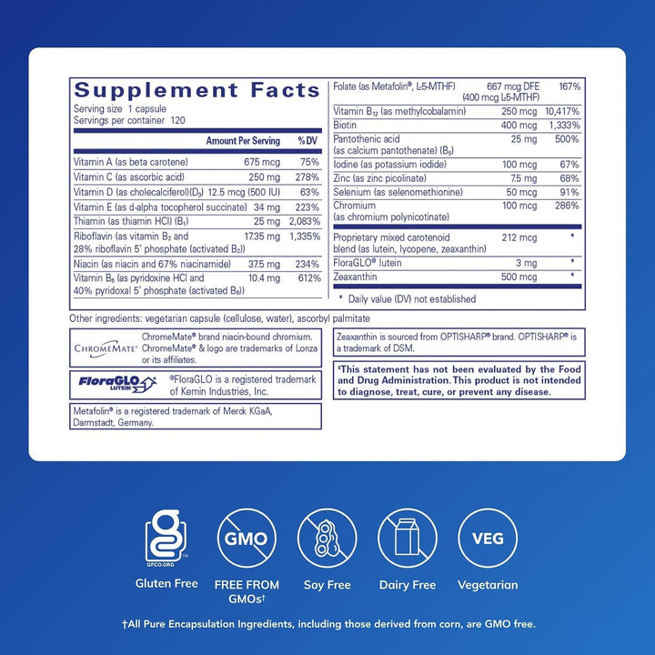 Pure Encapsulations Multi T\/D - Suplemento multivitamínico y miner...