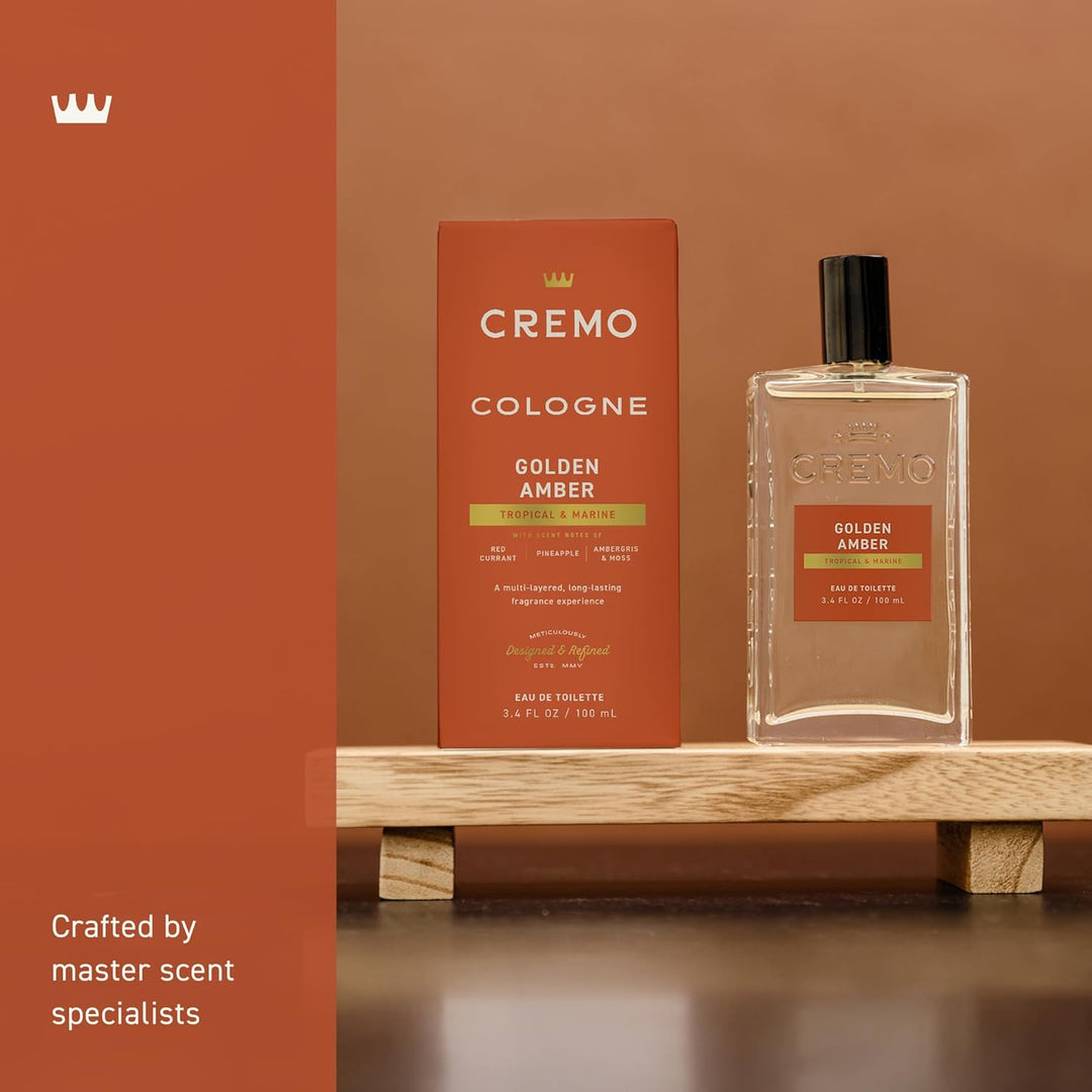 Cremo Colonia para hombres - Espray de colonia Golden Amber para ho...