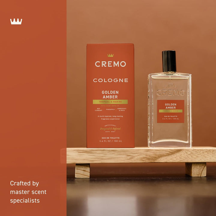 Cremo Colonia para hombres - Espray de colonia Golden Amber para ho...