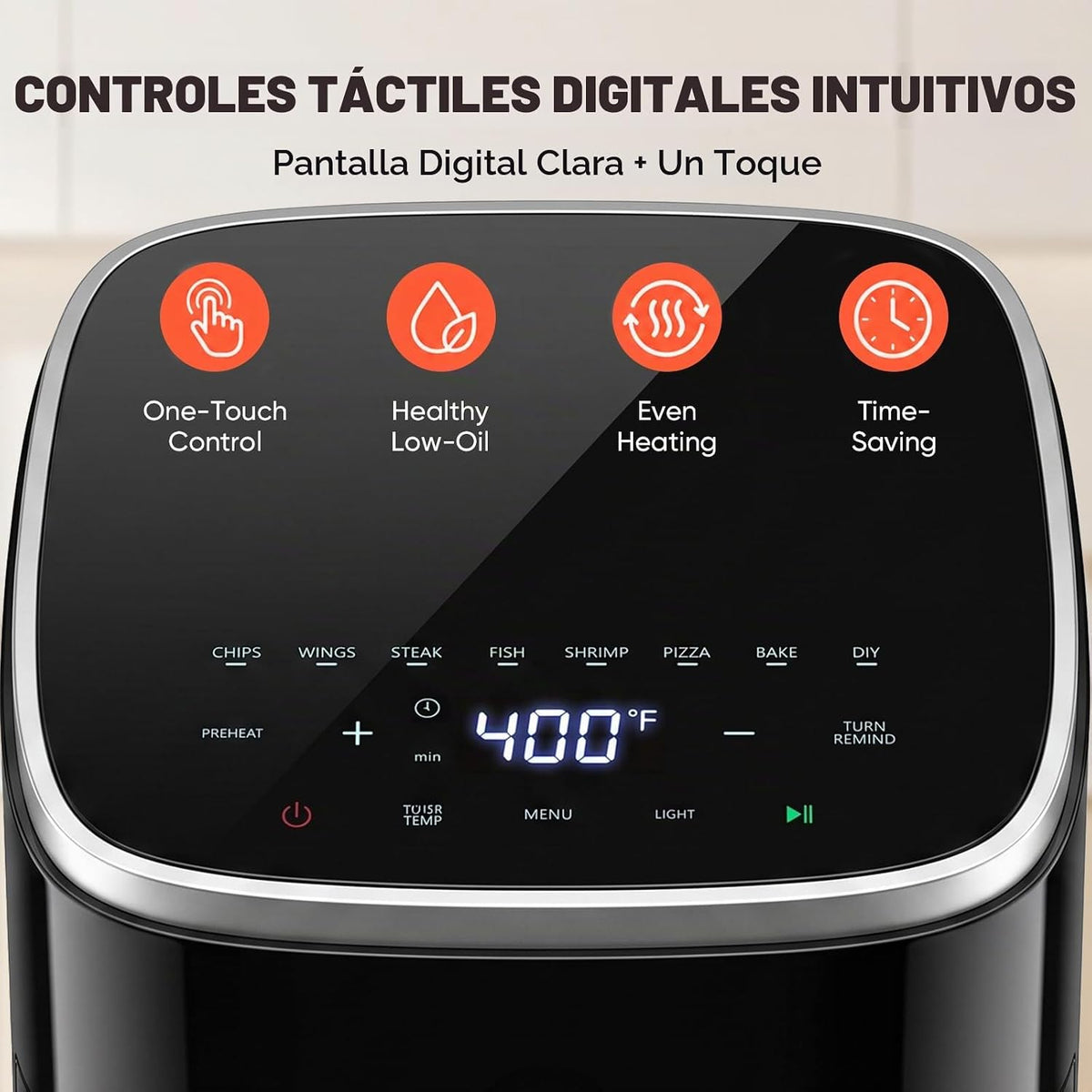 OLIXIS Freidora de aire de 4 cuartos con ventana visible, freidora de aire digital de 1500 W con pantalla táctil con 8 ajustes preestablecidos, apagado automático y cesta antiadherente apta para
