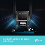 TP-Link Adaptador USB WiFi 6 para PC-1800 Mbps, antenas de alta ganancia