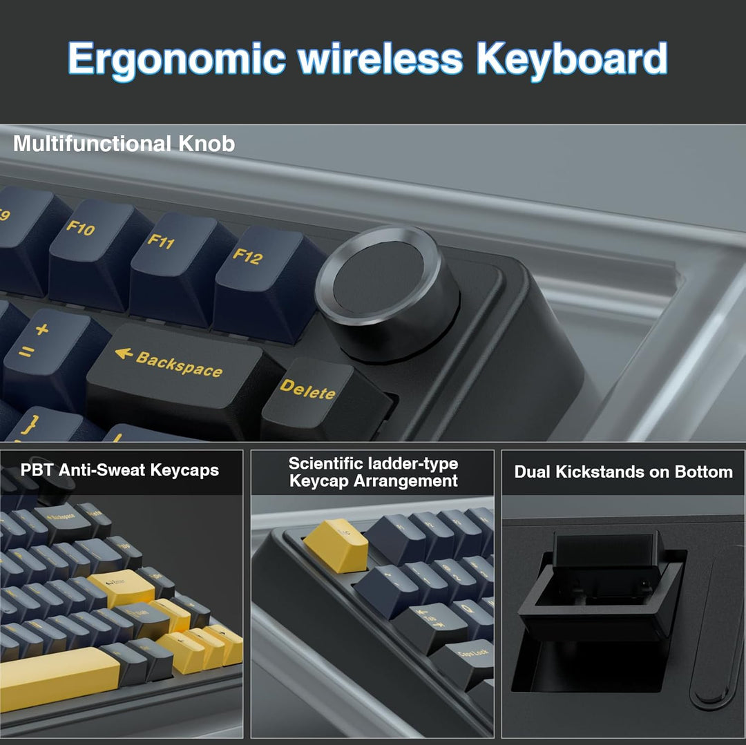 AULA F75 75% Teclado mecánico inalámbrico, teclado intercambiable e...