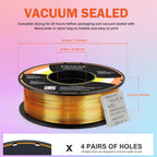 ERYONE Filamento PLA tricolor de seda para impresora 3D de 0.069 in...
