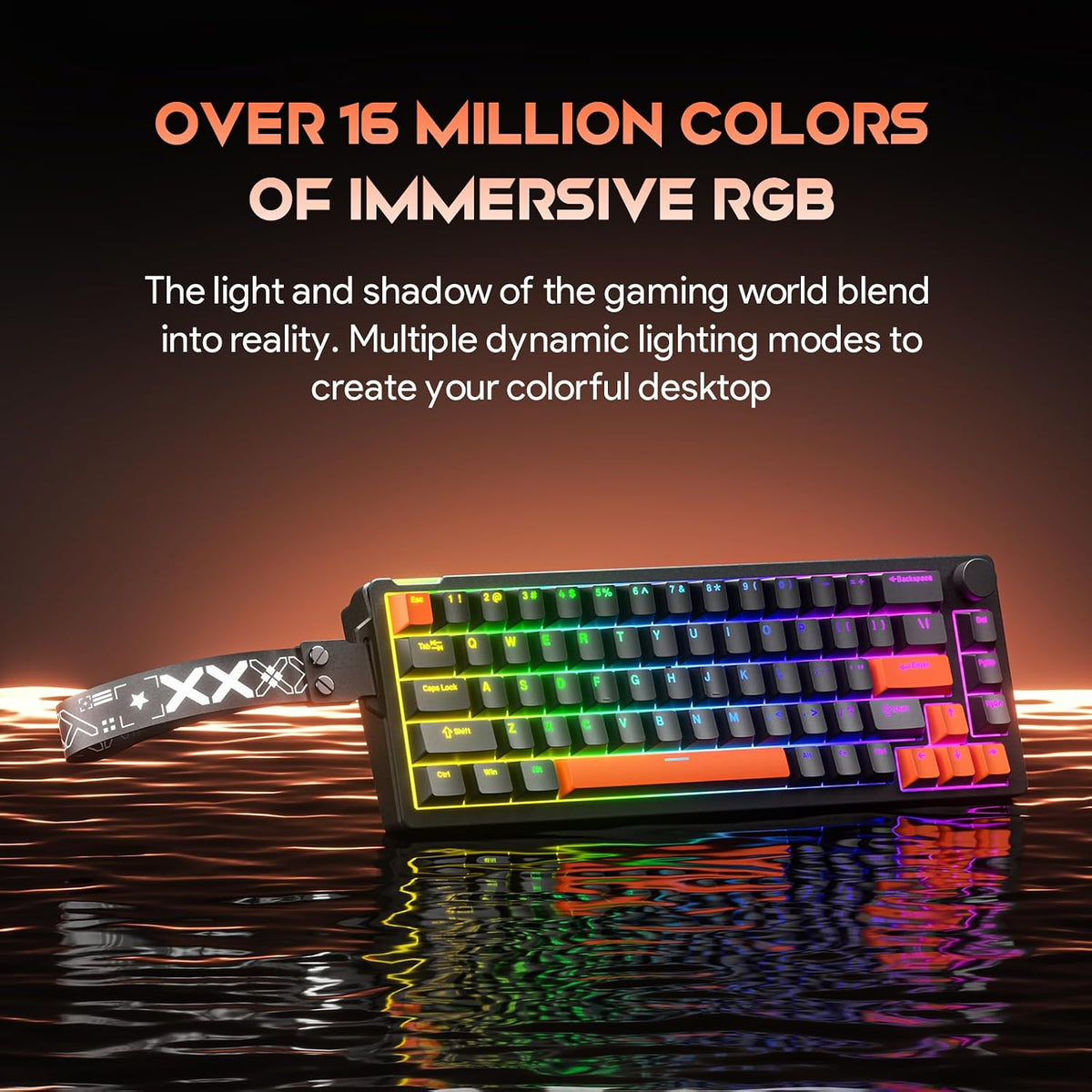 Gaozen Teclado mecánico para juegos FURYCUBE 68% con retroiluminaci...
