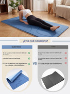 EaseUp Esterilla de yoga grande, 73 x 35.5 x 0.4 pies, extra gruesa y ancha, alfombrilla de pilates de 0.394 in, alfombrilla de ejercicio antideslizante, alfombrillas de entrenamiento para gimnasio en