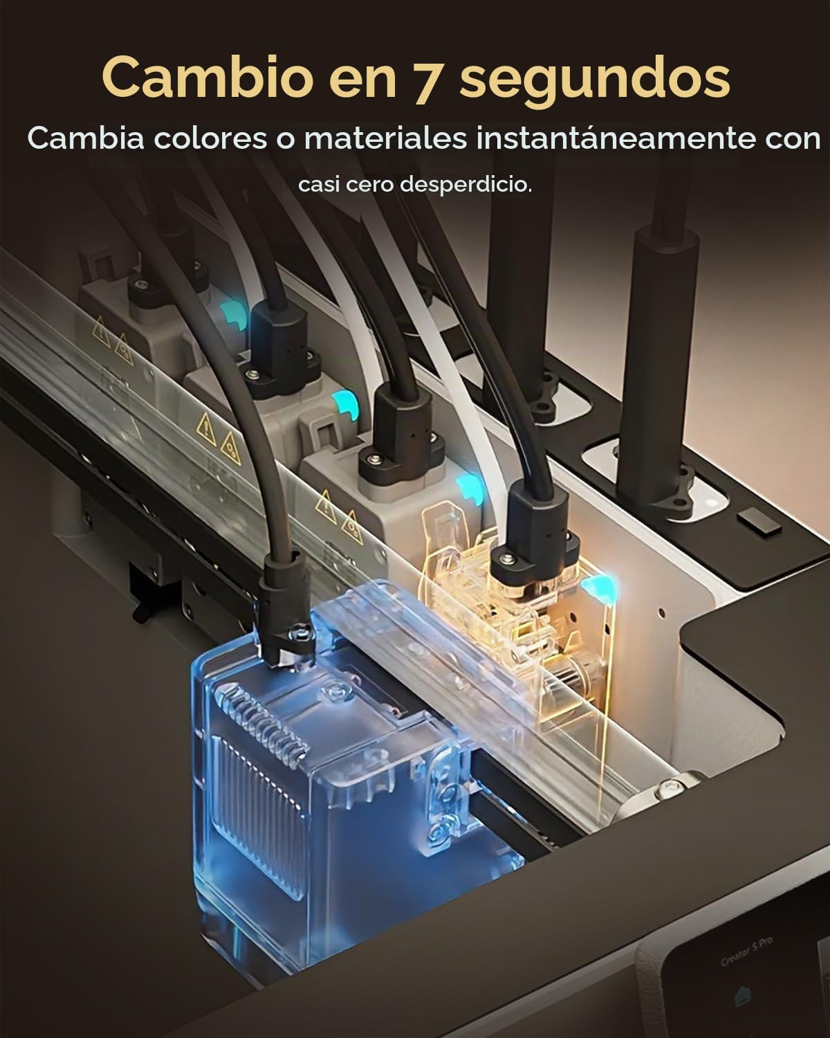 FLASHFORGE Impresora 3D Creator 5 Pro con 4 cabezales de herramientas, impresión industrial multimaterial y color, cámara con calefacción activa de 149 °F, sistema de residuos casi cero, impresión