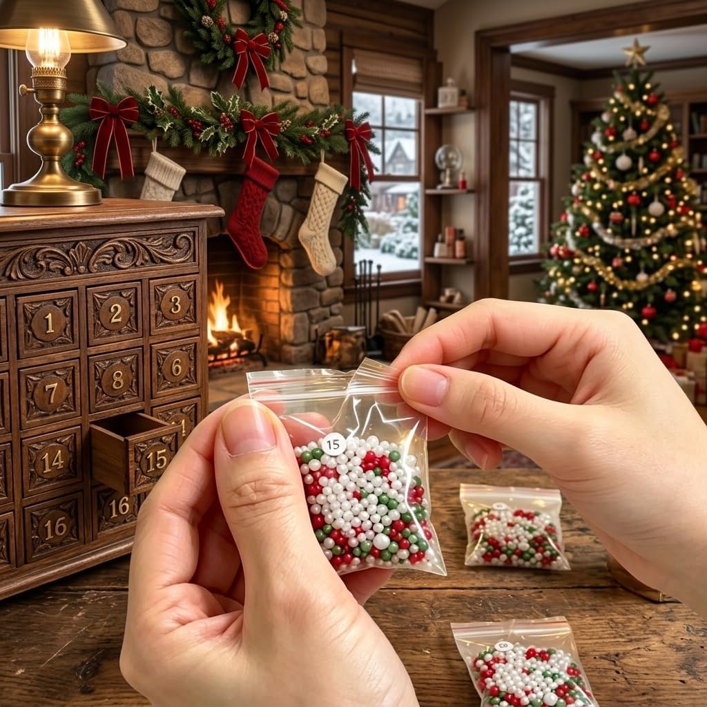 DIY Pearl Art - Colección de Navidad, kit de perlas de cabina de madera 3D