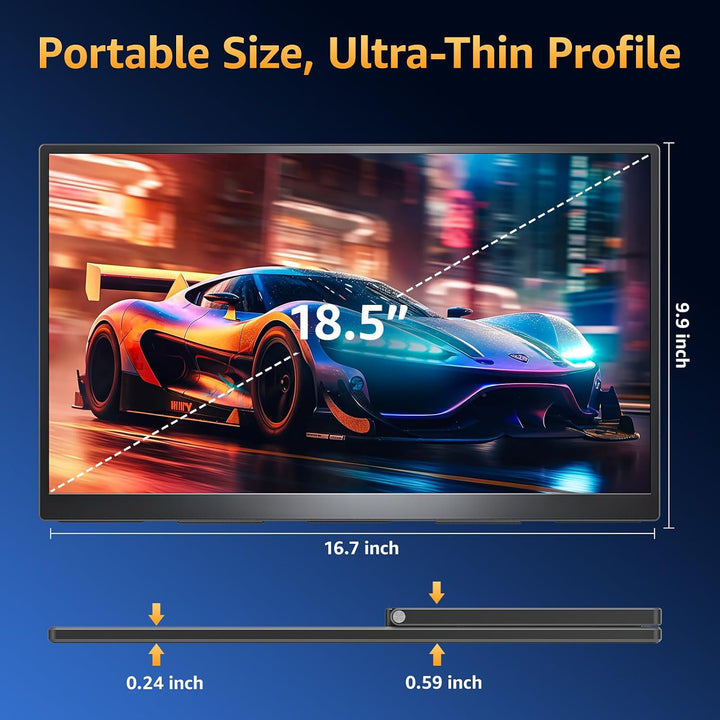 Upperizon Monitor portátil de 18.5 pulgadas FHD 125% sRGB 100Hz IPS...