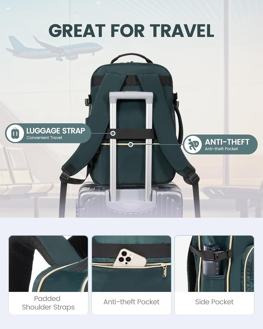 LOVEVOOK mochila de viaje, mochila de transporte, mochila de artícu...