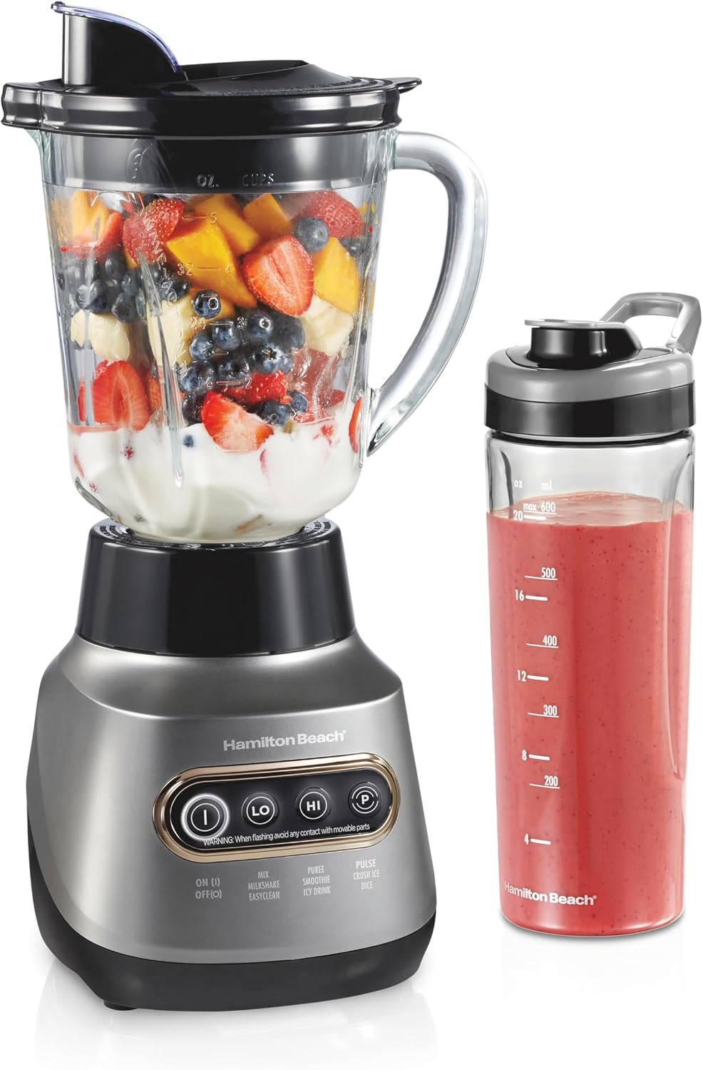 Hamilton Beach Quiet Blender para Smoothies con Wave Action System