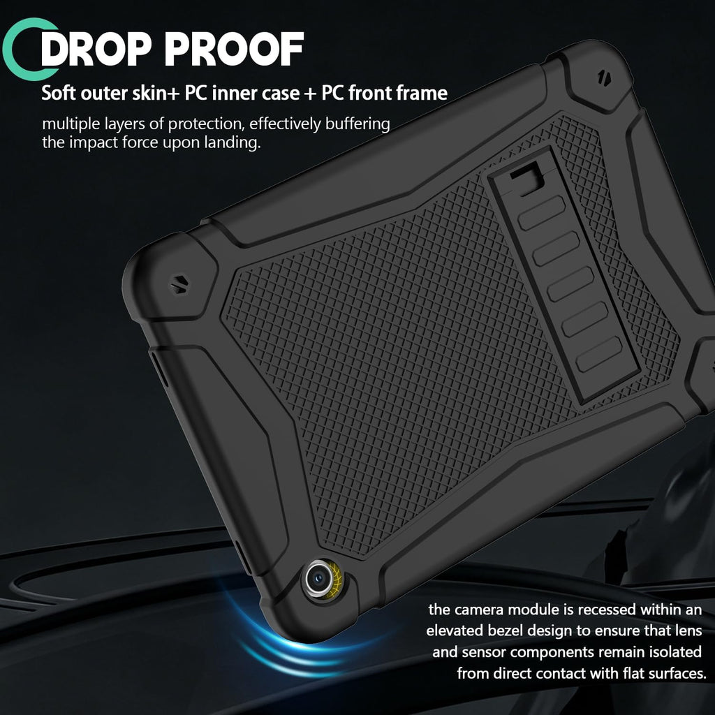 Funda a prueba de golpes para Samsung Galaxy Tab A11 Plus de 11 pulgadas 2026 con soporte integrado, 3 capas de protección resistente para Tab A9+ 10.9 2023, color negro