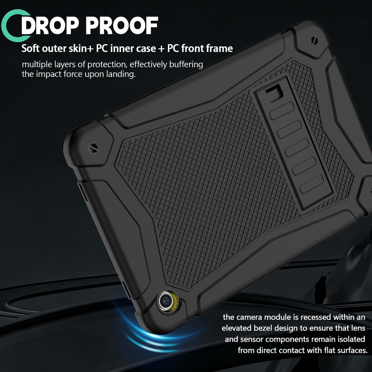 Funda a prueba de golpes para Samsung Galaxy Tab A11 Plus de 11 pulgadas 2026 con soporte integrado, 3 capas de protección resistente para Tab A9+ 10.9 2023, color negro