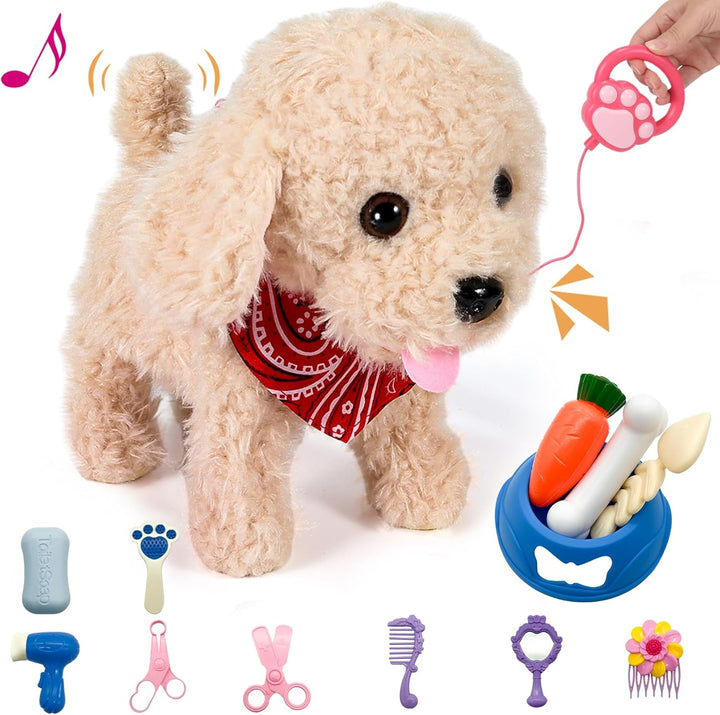 GOBRILLFUN Juguete de Cachorro de Peluche Interactivo que Camina, P...