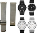 NZZXTO Correa de reloj de repuesto para reloj Skagen unisex con correa delgada de tornillo de 0.866 in a 0.787 in (espacio entre agujeros de 0.551 in)