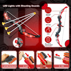 2 Bow y Arrow Sets con LED Light-up,2 Foam Dart Guns para Kids 5 6 7 8 9 10+ Years Old, Archery Set con Standing Target para Boys & Girl, Ideal Gift