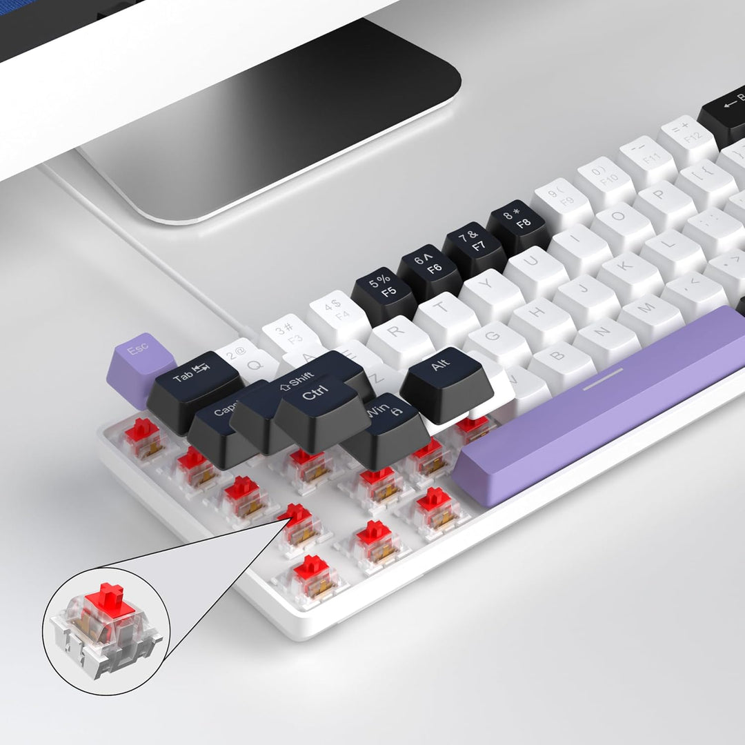 MageGee MK-Box - Teclado portátil 60% mecánico para juegos, retroil...