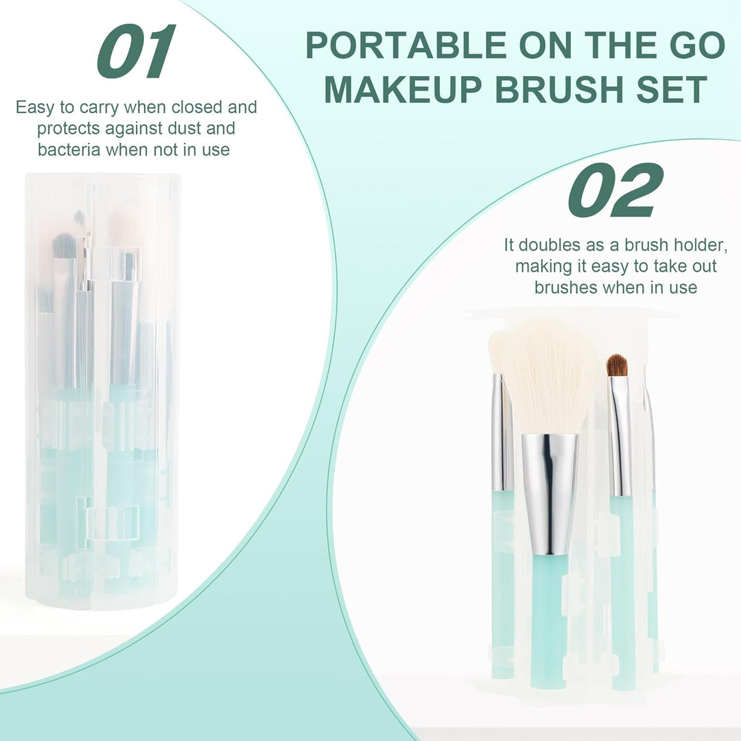 Docolor Juego de brochas de maquillaje de 6 piezas para viajes, jue...