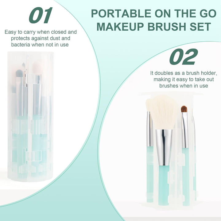 Docolor Juego de brochas de maquillaje de 6 piezas para viajes, jue...