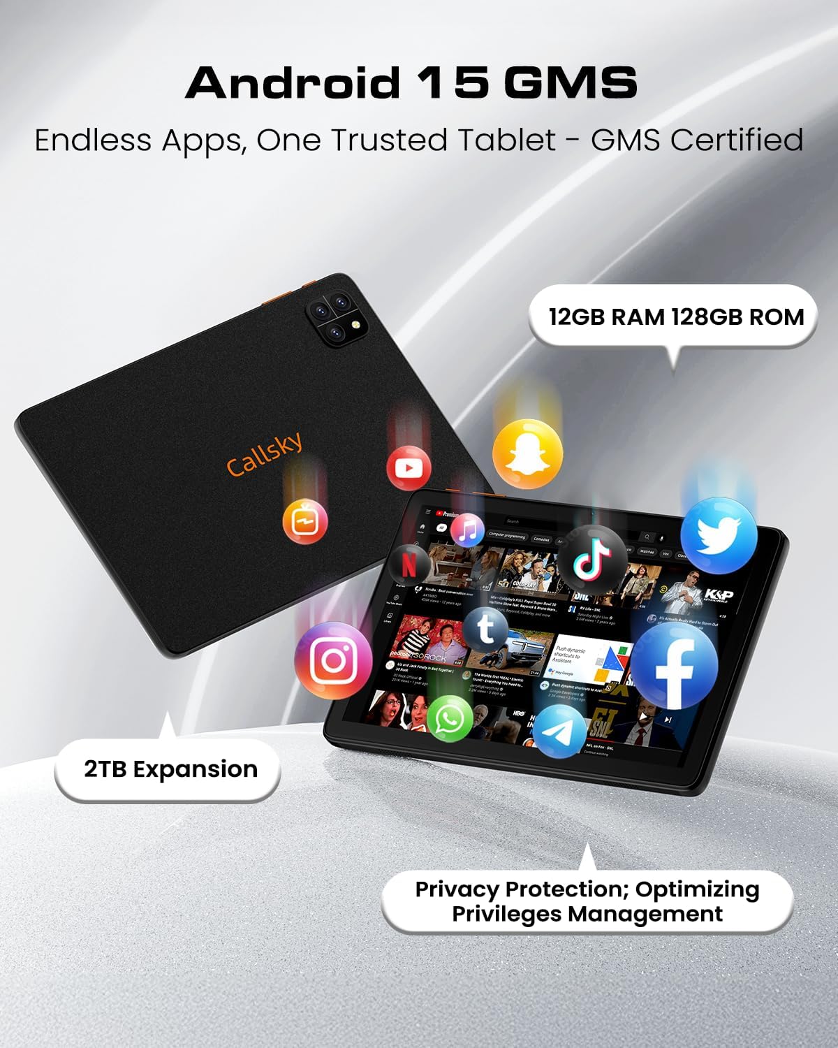 Tableta: Tablet de 10 pulgadas, tabletas Android 15, 12 GB de RAM 1...