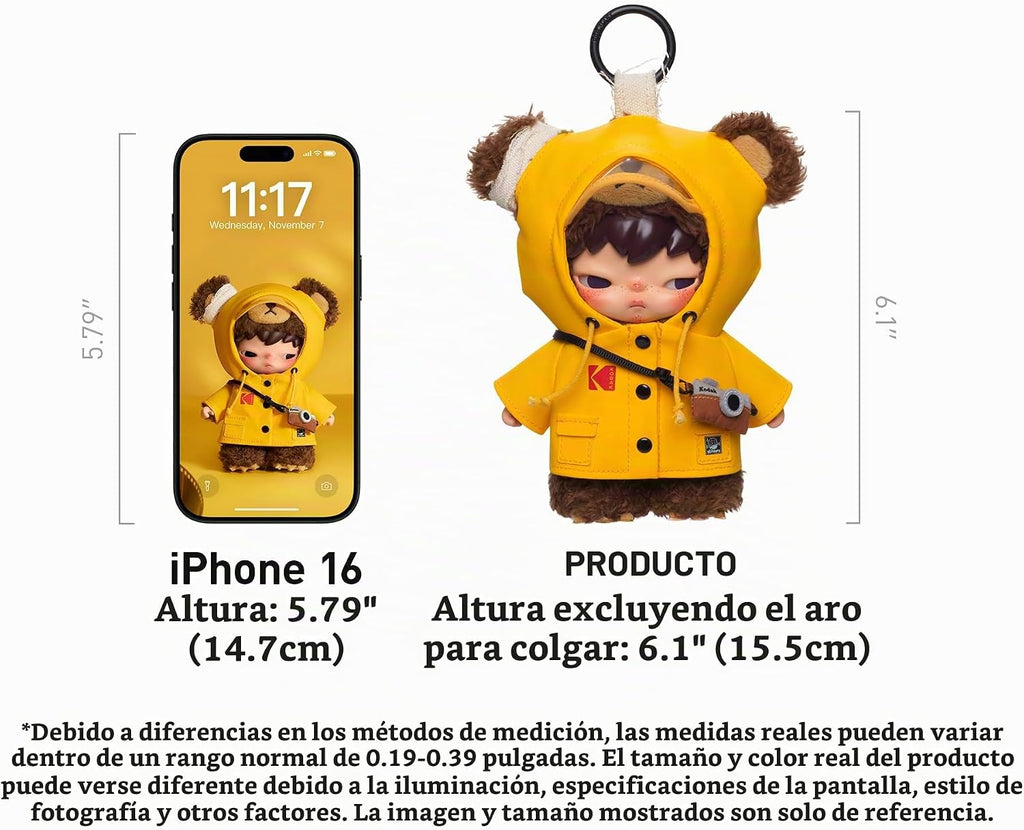 POP MART Hirono × Kodak Click Bear - Colgante de peluche