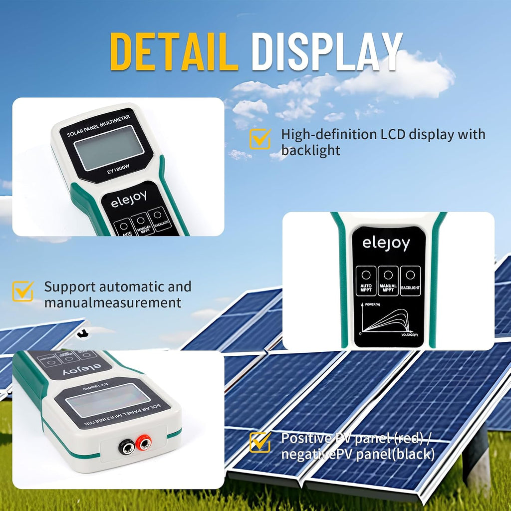 1800W Probador de panel solar MPPT multímetro fotovoltaico vatios
