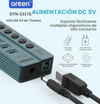 ONTEN, hub USB 3.0 de 7 puertos