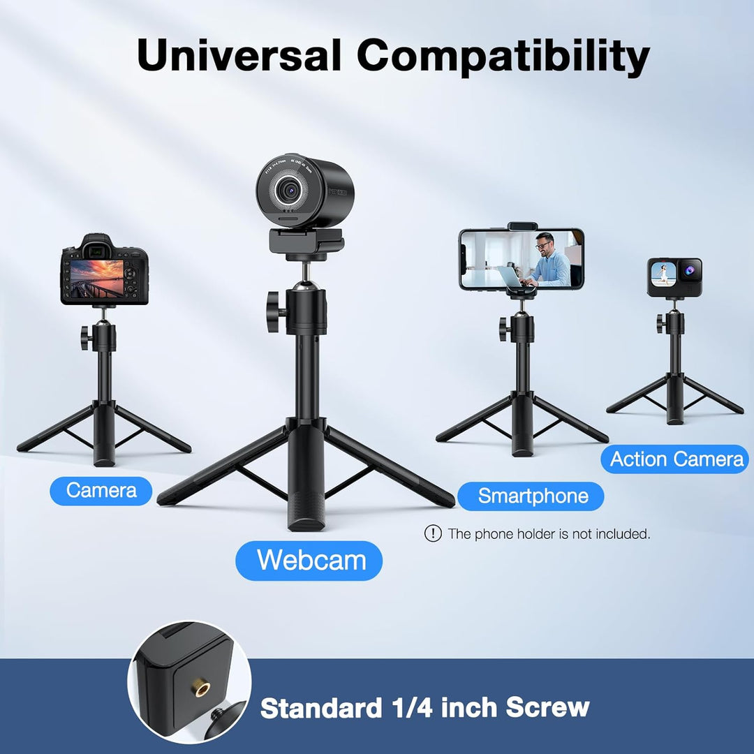 EMEET SmartCam S800-4K Webcam con trípode para transmisión, sensor...