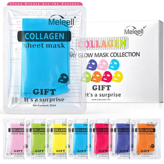 Meleell Juego de mascarillas faciales de colágeno, mascarillas hidr...